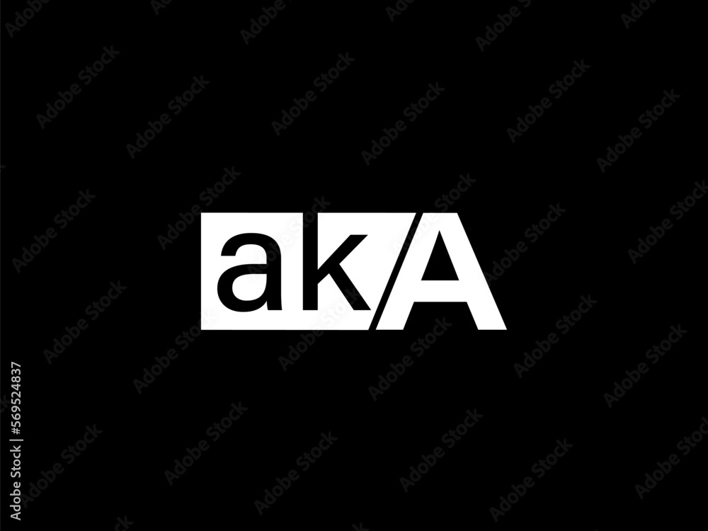 Fototapeta premium AKA Logo and Graphics design vector art, Icons isolated on black background