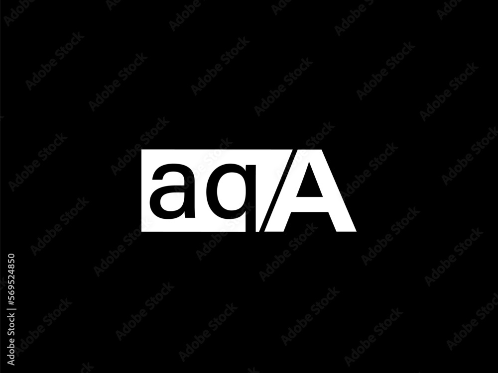 AQA Logo and Graphics design vector art, Icons isolated on black background AQA Logo and Graphics design vector art, Icons isolated on black background