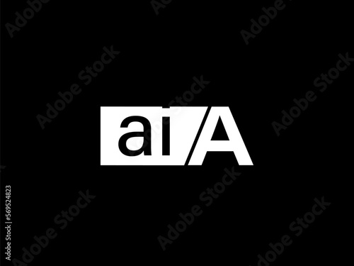 AIA Logo and Graphics design vector art, Icons isolated on black background