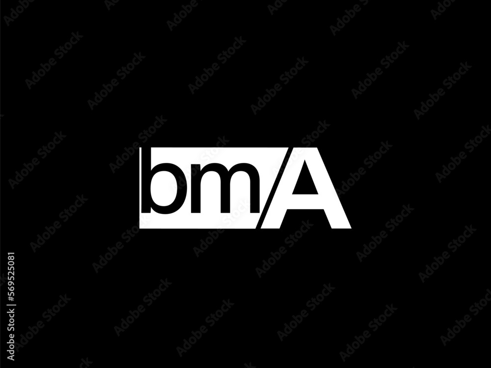 BMA Logo and Graphics design vector art, Icons isolated on black background BMA Logo and Graphics design vector art, Icons isolated on black background