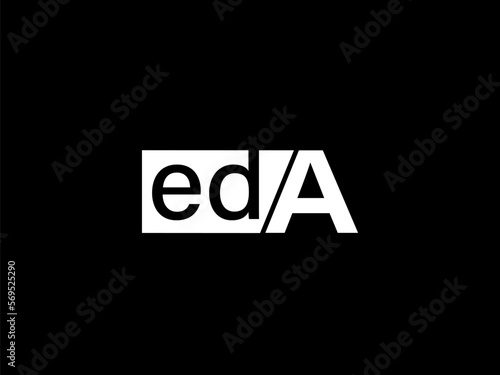 EDA Logo and Graphics design vector art, Icons isolated on black background