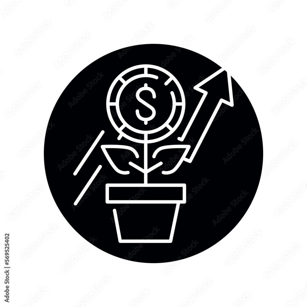 Dollar tree line icon. Business crowdfunding and Finance Dollar tree line icon. Business crowdfunding and Finance