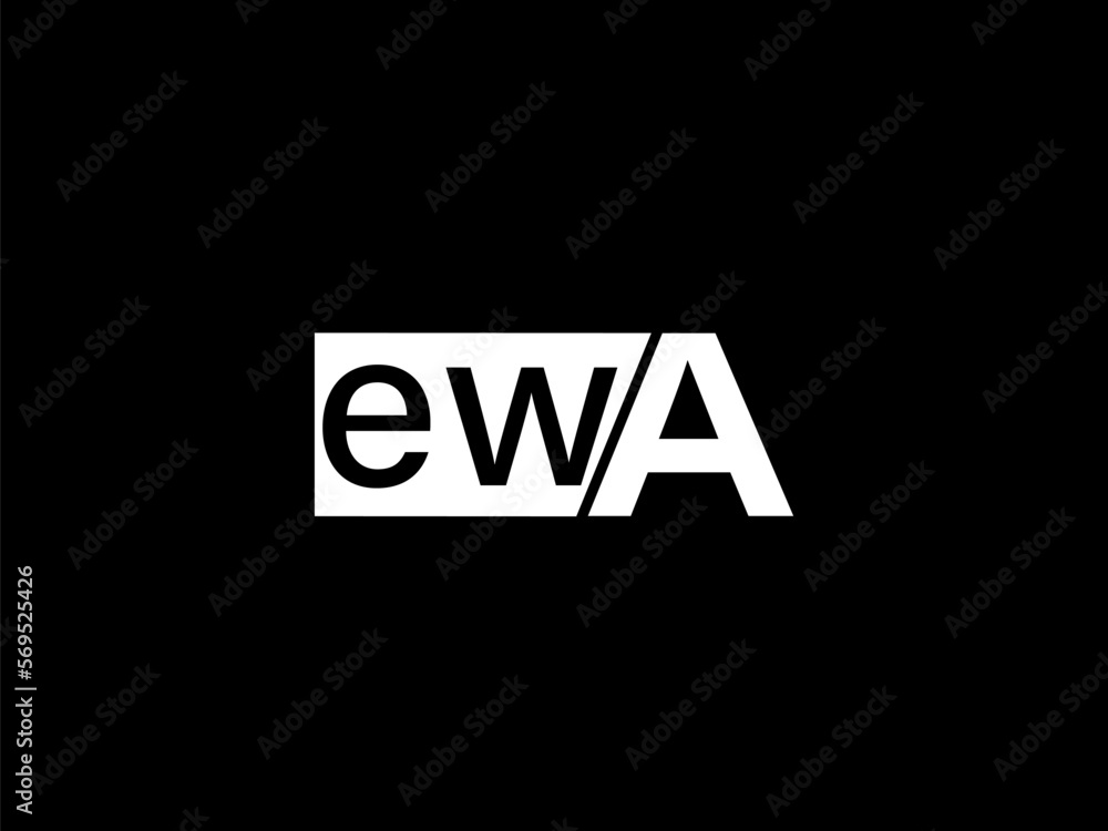 EWA Logo and Graphics design vector art, Icons isolated on black background