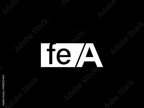 FEA Logo and Graphics design vector art, Icons isolated on black background