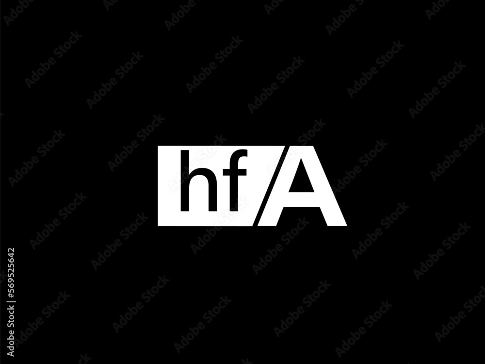 HFA Logo and Graphics design vector art, Icons isolated on black background