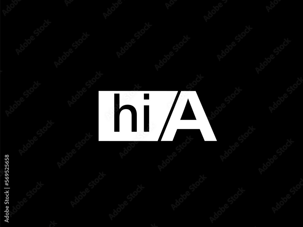 HIA Logo and Graphics design vector art, Icons isolated on black background HIA Logo and Graphics design vector art, Icons isolated on black background
