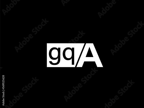 GQA Logo and Graphics design vector art, Icons isolated on black background