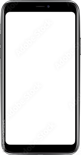 Mockup PNG Black smartphone with blank screen isolated on white background. Mockup to showcasing mobile web-site design or screenshots your applications - Clipping Path	 photo