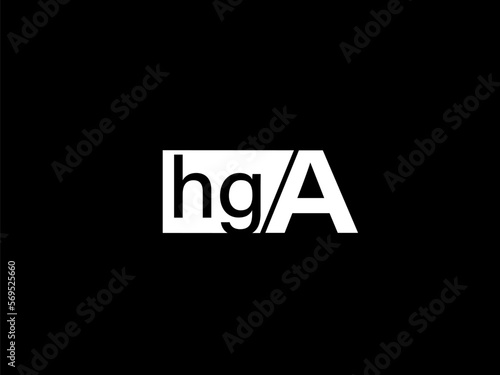 HGA Logo and Graphics design vector art, Icons isolated on black background