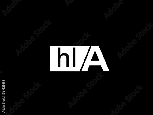 HLA Logo and Graphics design vector art, Icons isolated on black background