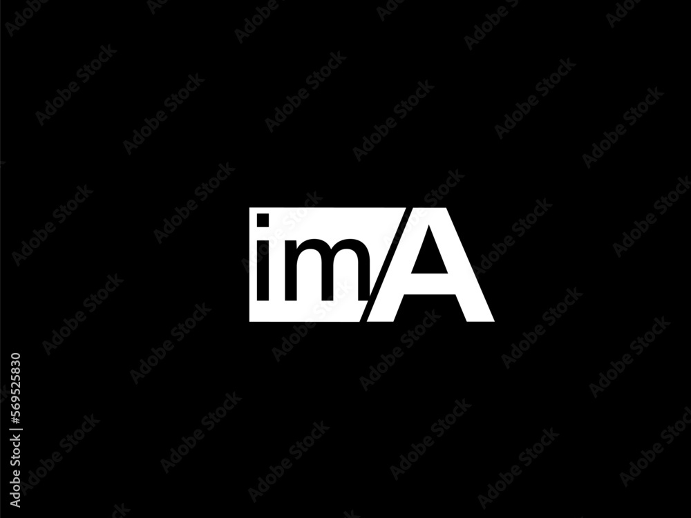 IMA Logo and Graphics design vector art, Icons isolated on black background