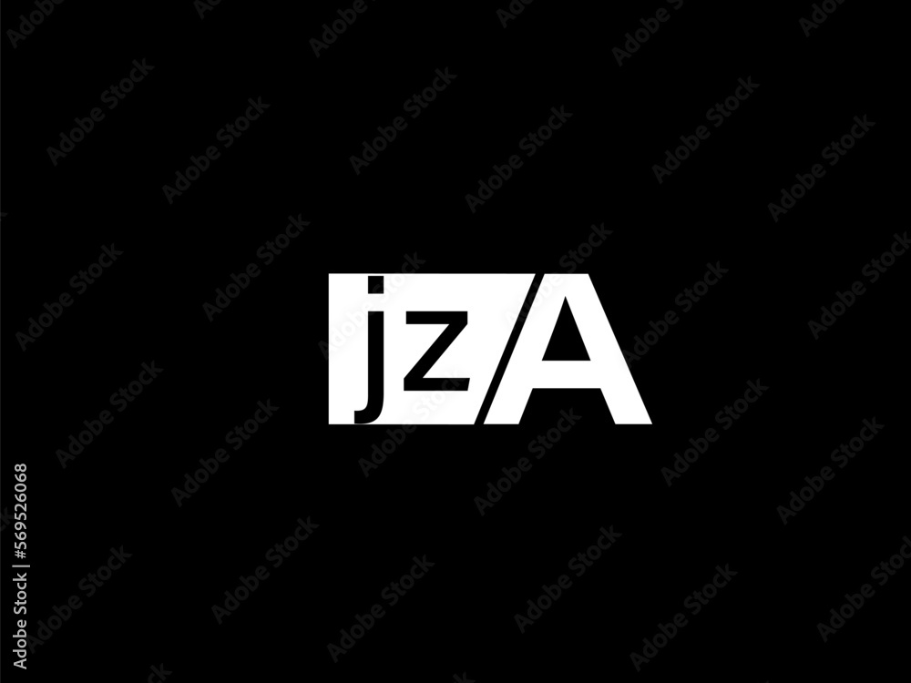 JZA Logo and Graphics design vector art, Icons isolated on black background