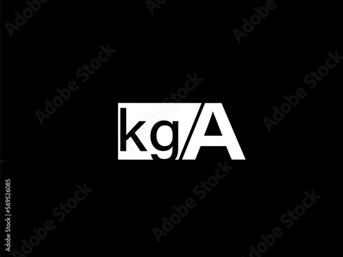 KGA Logo and Graphics design vector art, Icons isolated on black background