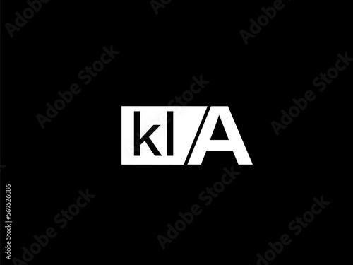KLA Logo and Graphics design vector art, Icons isolated on black background