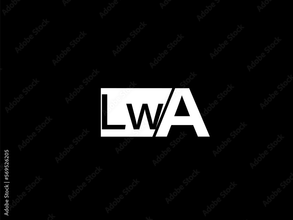 LWA Logo and Graphics design vector art, Icons isolated on black background LWA Logo and Graphics design vector art, Icons isolated on black background