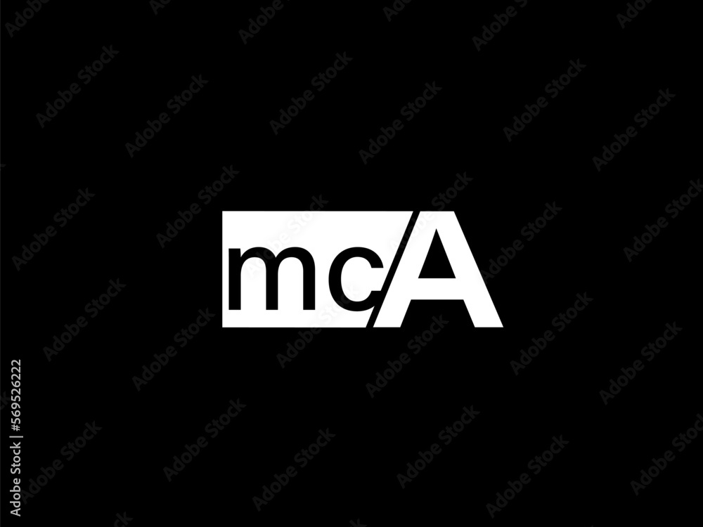 MCA Logo and Graphics design vector art, Icons isolated on black background