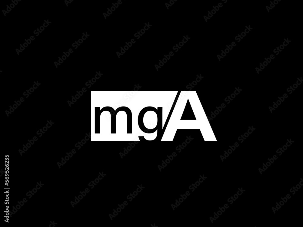 MGA Logo and Graphics design vector art, Icons isolated on black background MGA Logo and Graphics design vector art, Icons isolated on black background