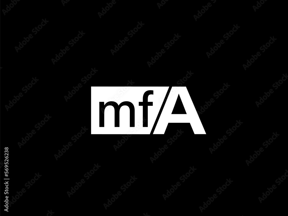 MFA Logo and Graphics design vector art, Icons isolated on black background MFA Logo and Graphics design vector art, Icons isolated on black background