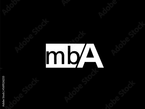 MBA Logo and Graphics design vector art, Icons isolated on black background