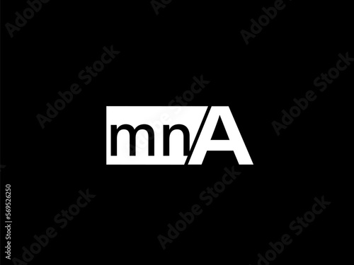 MNA Logo and Graphics design vector art, Icons isolated on black background