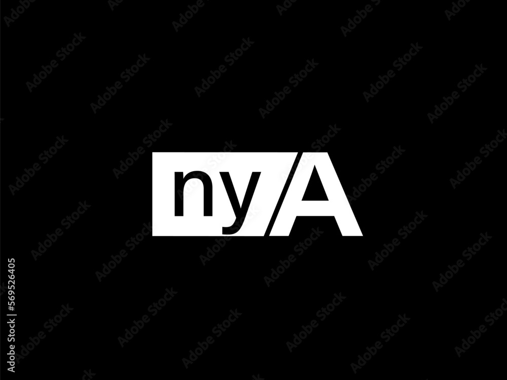 NYA Logo and Graphics design vector art, Icons isolated on black background