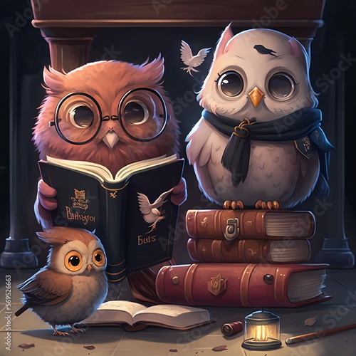 Hiboux et chouette, univers Harry Potter photo