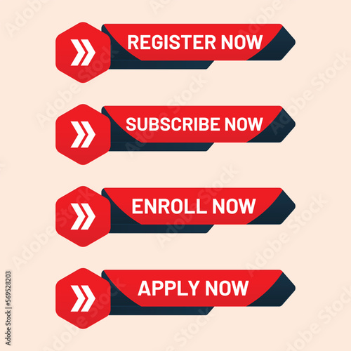 register subscribe apply and enroll now button set