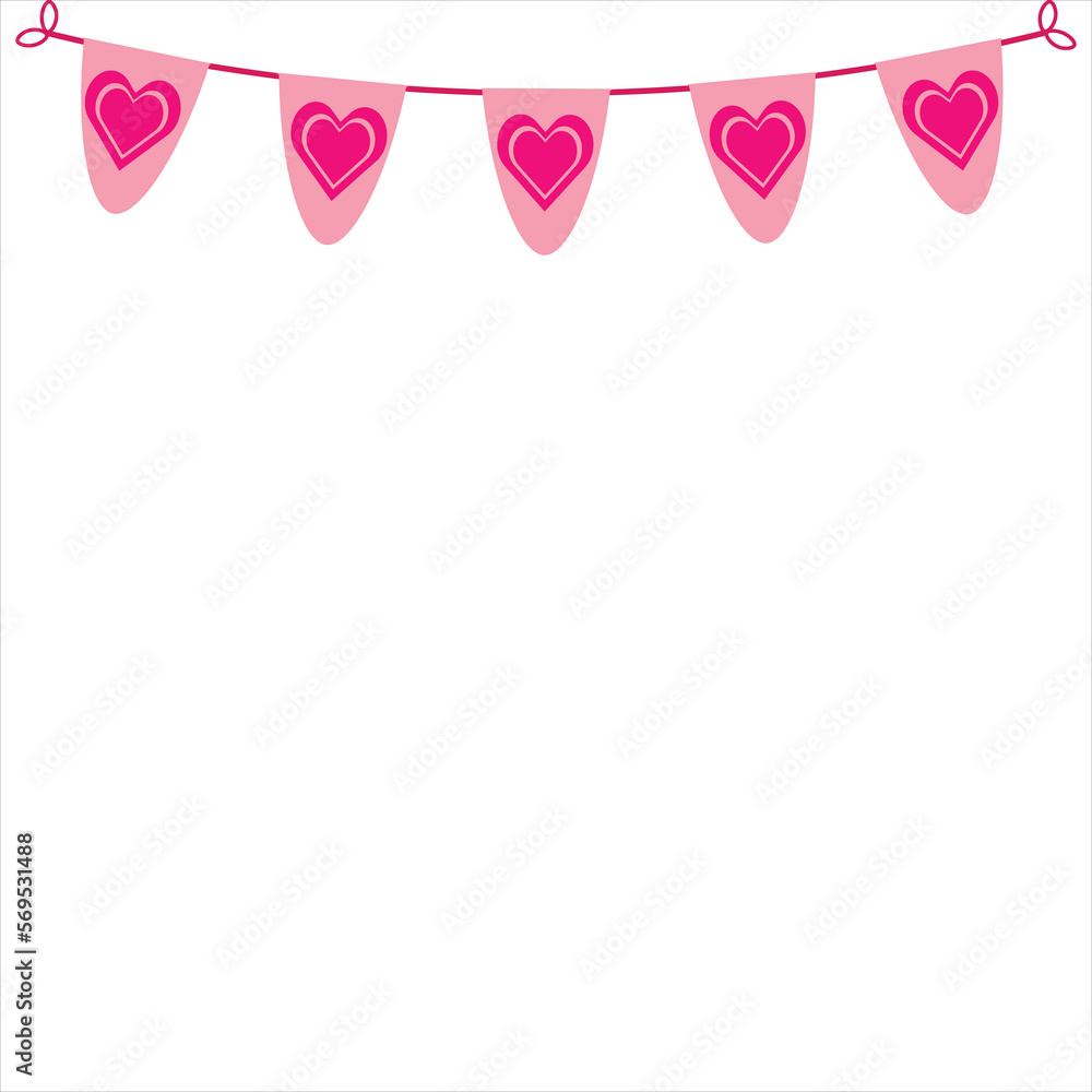 Fototapeta premium Valentines Pink Flag