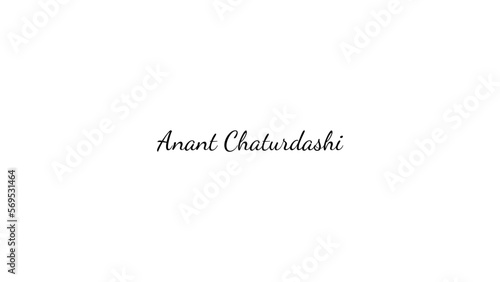 Anant Chaturdashi wish typography with transparent background photo