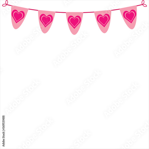 Valentines Pink Flag