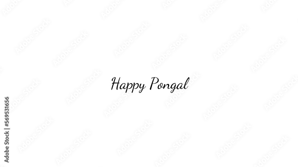 Happy Pongal wish typography with transparent background