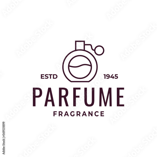 Luxury bottle perfume logo template. logo for cosmetic, beauty, salon, product, skin care
