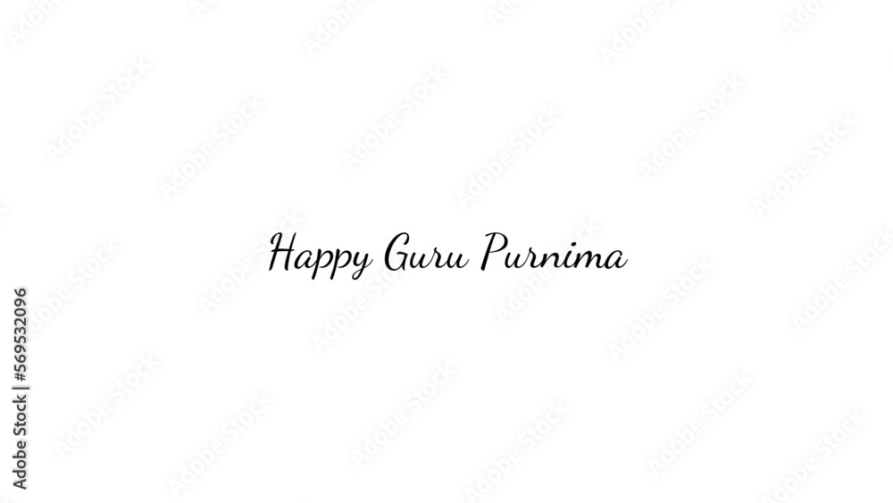 Happy Guru Purnima wish typography with transparent background