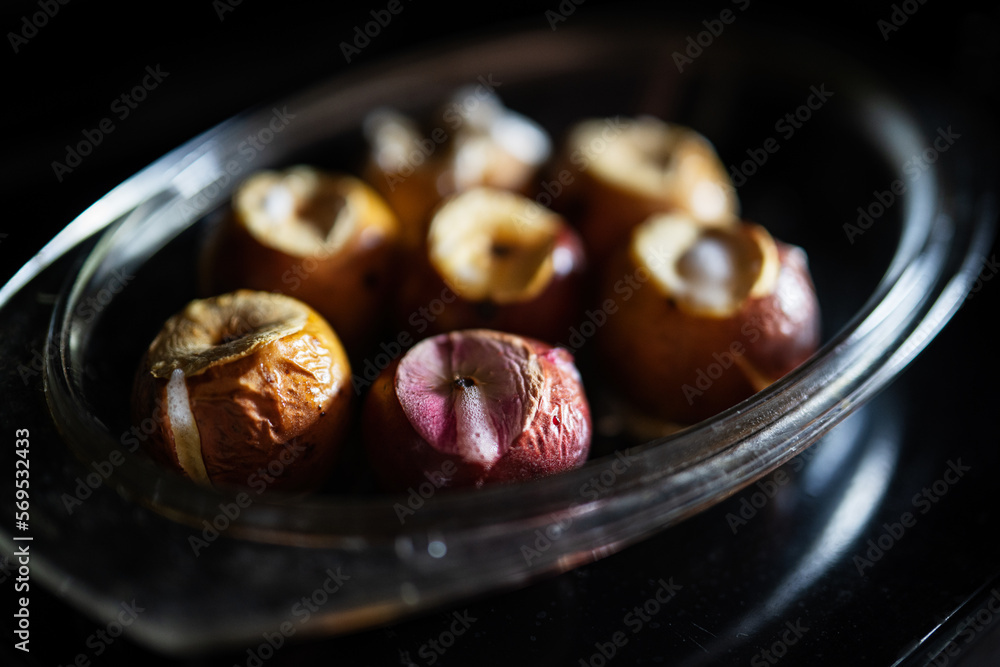 Homemade baked apples in the oven. Homemade baked apples in the oven.