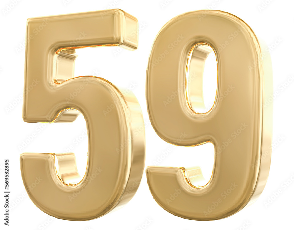 3d gold number 59 with Generative AI 3d gold number 59 with Generative AI