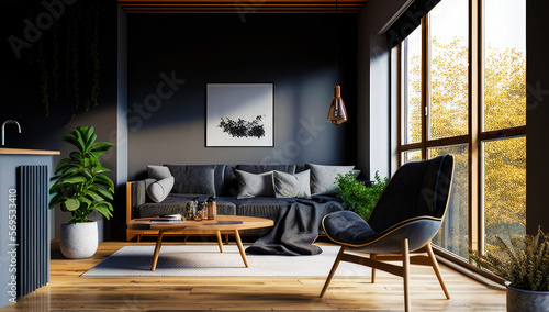 Interior of modern living room. generative Ai © gusion