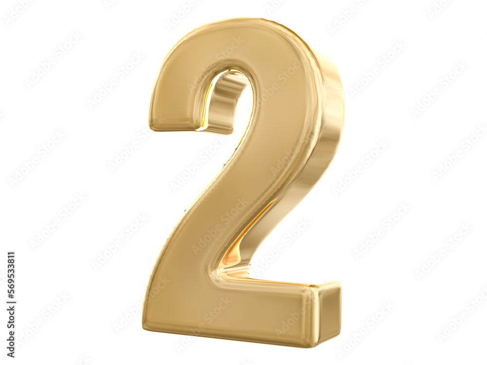 3d gold number 2 with Generative AI 3d gold number 2 with Generative AI