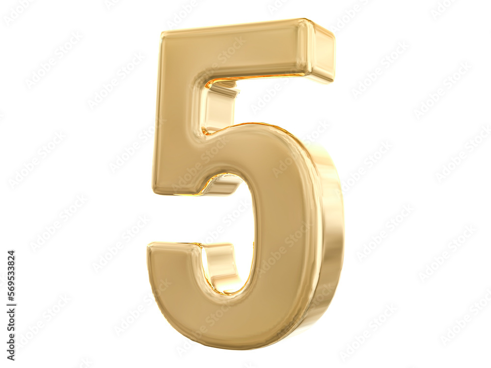 3d gold number 5 with Generative AI 3d gold number 5 with Generative AI