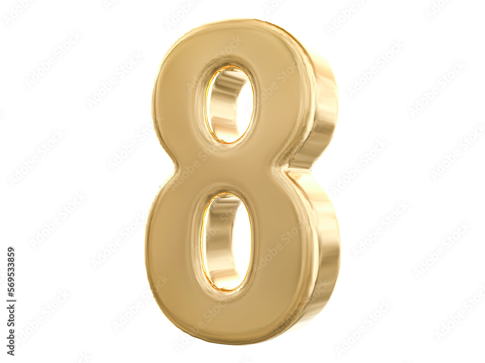 3d gold number 8 with Generative AI 3d gold number 8 with Generative AI