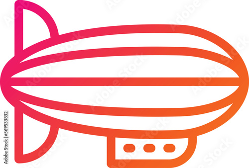 Blimp Vector Icon Design Illustration