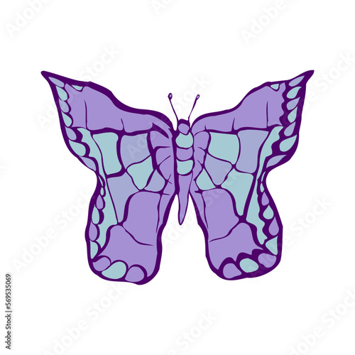 Purple Butterfly texture on the white background