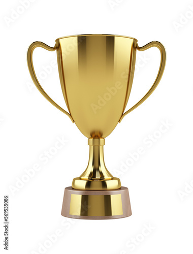 Isolated golden soccer trophy of football sport