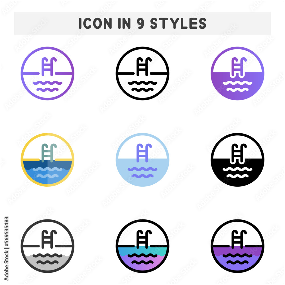 Fototapeta premium Flat illustration on a theme swimming pool