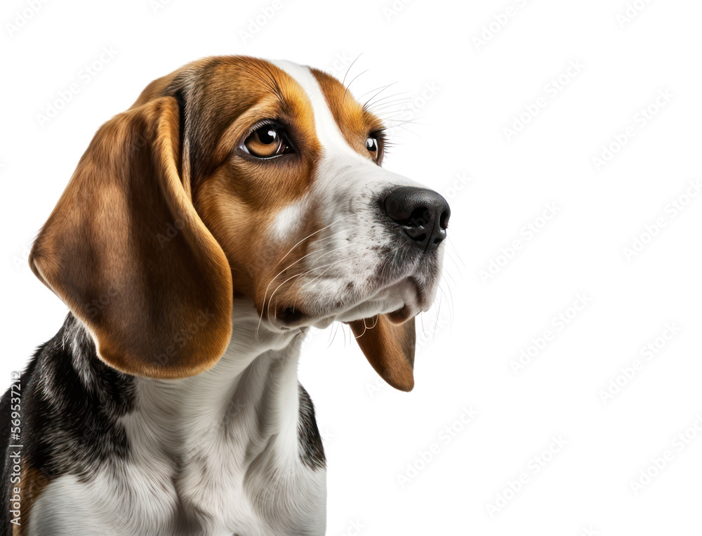 Beagle dog isolated on white, generative ai , PNG