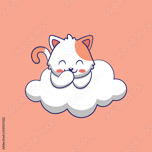 baby cat vector hand drown illustration