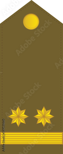 Shoulder pad NATO officer mark for the POTPOLKOVNIK (LIEUTENANT COLONEL) insignia rank in the  North Macedonian Ground Forces
