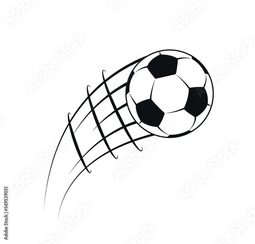 Soccer ball concept. Poster or banner for website. Minimalistic creativity and art, badge, emblem for school or university football team. Cartoon flat vector illustration