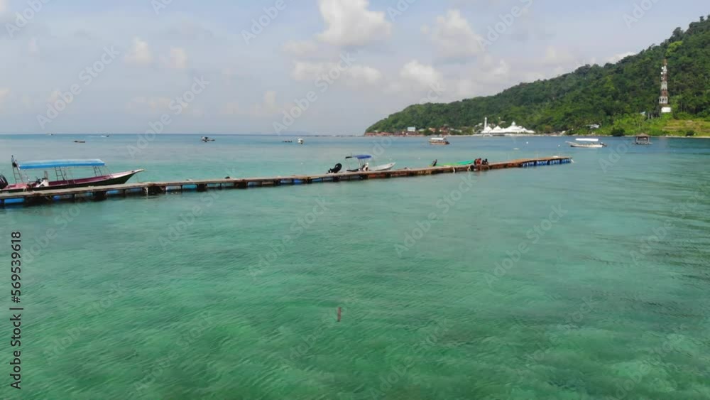 Evergreen drone view of Perhentian Island in Malaysia