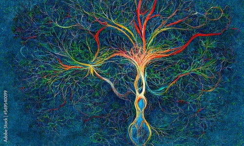 The root  the family  the basis of life  blood  invisible ties  abstraction  background, Generative AI