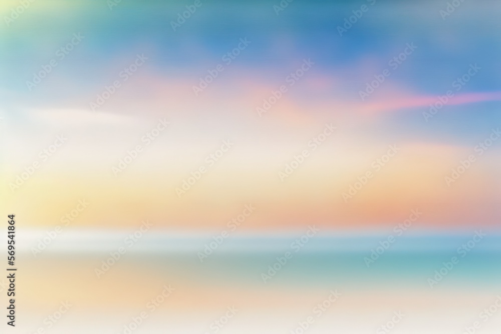 Background of abstract blur morning nature pale gradient sky bright bokeh. Landscape of a joyful, serene medical beach, freedom clean summer light, and a serene skyline with a pastel sunset that is he Background of abstract blur morning nature pale gradient sky bright bokeh. Landscape of a joyful, serene medical beach, freedom clean summer light, and a serene skyline with a pastel sunset that is he